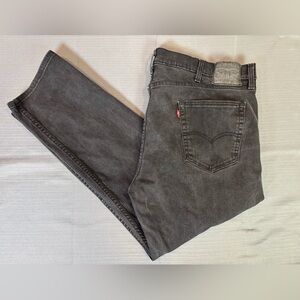 Levi’s 502 Taper Jeans Mens 42x28 Black Grey Wash Denim Modern Fit Stretch